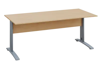 EPK 18 - 18 stůl kancelářský, kovová podnož stříbrná, deska 18 mm, široký 1800 mm, bříza irská